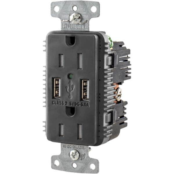 Hubbell Wiring Device-Kellems - USB Receptacles Number of USB Ports: 2 Number of Receptacles: 2 - Strong Tooling