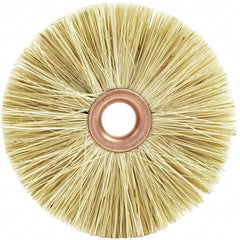 Brush Research Mfg. - 3-1/2" OD, 1/2" Arbor Hole, Crimped Tampico Wheel Brush - 1/2" Face Width, 5/16" Trim Length, 20,000 RPM - Strong Tooling