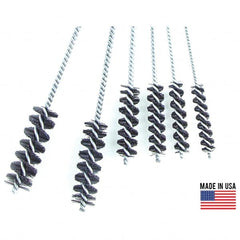 Brush Research Mfg. - 1-3/4" Diam Helical Nylon Tube Brush - Single Spiral, 0.292" Filament Diam, 3" Brush Length, 18" OAL, 0.292" Diam Galvanized Steel Shank - Strong Tooling