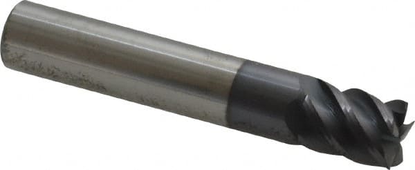 Accupro - 7/16" Diam, 9/16" Length of Cut, 7/16" Shank Diam, 2-1/2" OAL, 5 Flute Solid Carbide Square End Mill - Strong Tooling