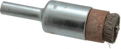 Anderson - 1/2" Brush Diam, Crimped, End Brush - 1/4" Diam Shank, 1/8" Pilot Diam, 20,000 Max RPM - Strong Tooling