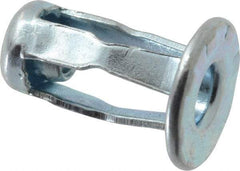 RivetKing - #6-32 UNC Thread, Clear Zinc Plated, Steel, Screwdriver Installed Rivet Nut - 1/64 to 0.06" Grip, 15/32" Flange Diam, 0.663" Long - Strong Tooling