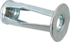 RivetKing - #10-24 UNC Thread, Clear Zinc Plated, Steel, Screwdriver Installed Rivet Nut - 0.12 to 0.16" Grip, 17/32" Flange Diam, 7/8" Long - Strong Tooling