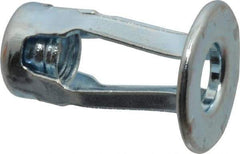 RivetKing - 1/4-20 UNC Thread, Clear Zinc Plated, Steel, Screwdriver Installed Rivet Nut - 1/4 to 0.35" Grip, 5/8" Flange Diam, 29/32" Long - Strong Tooling