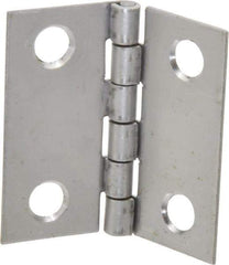 Made in USA - 1-1/2" Long x 1-1/2" Wide x 0.035" Thick, 302/304 Stainless Steel Commercial Hinge - 4 Holes, 0.086" Pin Diam - Strong Tooling