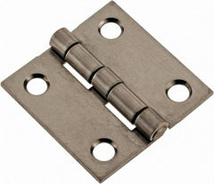 Made in USA - 1-1/2" Long x 1-1/2" Wide x 0.05" Thick, 302/304 Stainless Steel Commercial Hinge - 4 Holes, 0.12" Pin Diam - Strong Tooling