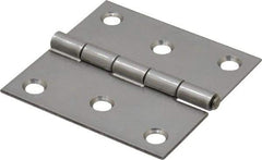 Made in USA - 2-1/2" Long x 2-1/2" Wide x 0.062" Thick, 302/304 Stainless Steel Commercial Hinge - 6 Holes, 0.12" Pin Diam - Strong Tooling