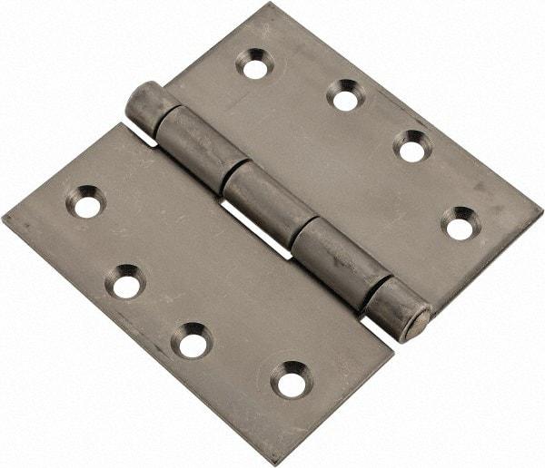 Made in USA - 4" Long x 4" Wide x 1/8" Thick, 302/304 Stainless Steel Commercial Hinge - 8 Holes, 0.25" Pin Diam - Strong Tooling