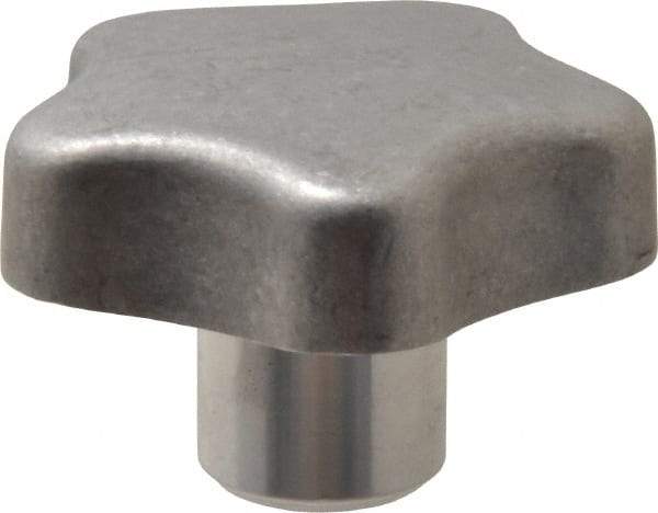 J.W. Winco - 50mm Head Diam, 5 Point Lobed Knob - M8x1.25 Hole, Aluminum - Strong Tooling