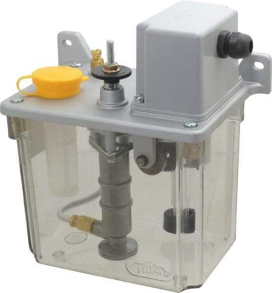 Trico - 2 L Reservoir Capacity, 3 - 6 cm Output per Cycle, 12-24 cm Output per Hour, Electric Central Lubrication System - 15 Min Interval Between Cycles, 130mm Wide x 225mm High, 110 Volts, Oil, 5/16-24 Outlet Thread - Strong Tooling