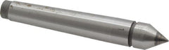 Value Collection - 0.48" Head Diam, Carbide-Tipped Steel Standard Point Solid Dead Center - 1MT Morse Taper, 0.48" Point Diam, 3.15" OAL - Strong Tooling