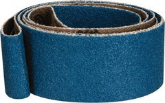 Made in USA - 1" Wide x 42" OAL, 80 Grit, Zirconia Alumina Abrasive Belt - Zirconia Alumina, Medium, Coated, X Weighted Cloth Backing - Strong Tooling