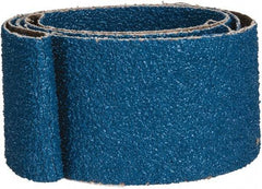 Made in USA - 2" Wide x 48" OAL, 36 Grit, Zirconia Alumina Abrasive Belt - Zirconia Alumina, Very Coarse, Coated, X Weighted Cloth Backing - Strong Tooling