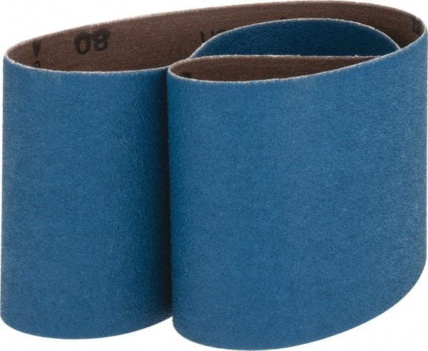 Made in USA - 3" Wide x 24" OAL, 80 Grit, Zirconia Alumina Abrasive Belt - Zirconia Alumina, Medium, Coated, X Weighted Cloth Backing - Strong Tooling