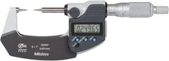 Mitutoyo - 1 Inch, 32mm Throat Depth, Ratchet Stop, Digital Point Micrometer - Accurate Up to 0.0001 Inch, 15° Point Angle - Strong Tooling