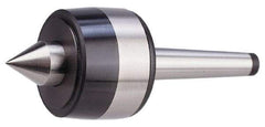 Bison - MT6 Taper Shank, 5.12" Head Diam 7,700 Lb Capacity Live Center - 2,000 Max RPM, 2.48" Point Diam, 2.52" Point Len, 7,700 Lb Max Workpc, 13.13" OAL, 2.52" Long Tip, Standard Point - Strong Tooling