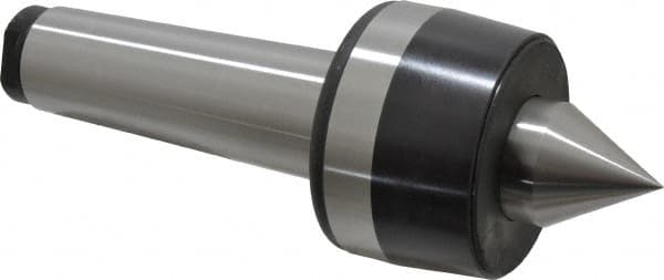 Bison - MT5 Taper Shank, 3.35" Head Diam 4,400 Lb Capacity Live Center - 2,500 Max RPM, 1.61" Point Diam, 1.77" Point Len, 4,400 Lb Max Workpc, 9.33" OAL, 1.77" Long Tip, Standard Point - Strong Tooling