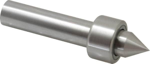 Riten - Straight Shank, 1-1/4" Head Diam 1,500 Lb Capacity Live Center - 1,000 Max RPM, 3/4" Long Case, 1/2" Point Diam, 9/16" Point Len, 440 Lb Max Workpiece, Standard Point - Strong Tooling