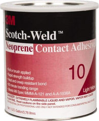 3M - 1 Gal Can Amber Contact Adhesive - Series 10, 30 min Working Time, Bonds to Cardboard, Ceramic, Foam, Glass, Metal, Paper & Wood - Strong Tooling