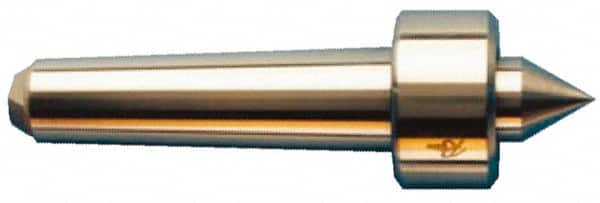 Riten - B&S 10 Taper Shank, 2-1/8" Head Diam 6,750 Lb Capacity Live Center - 1,000 Max RPM, 1-3/16" Long Case, 1" Point Diam, 1" Point Len, 1,800 Lb Max Workpiece, Standard Point - Strong Tooling