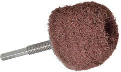 Superior Abrasives - 2" Diam x 2" Thick, Mounted Polishing Wheel - Medium Grade, 1/4" Shank Diam - Strong Tooling