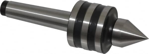 Interstate - MT2 Taper Shank, 1-39/64" Head Diam 756 Lb Capacity Live Center - 1-1/4" Head Length, 15/16" Point Diam, 1-11/32" Point Len, 260 Lb Max Workpc, 5-21/64" OAL, Standard Point - Strong Tooling