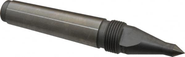 Royal Products - 0.938" Head Diam, Hardened Steel Long Point Solid Dead Center - 3MT Morse Taper, 0.38" Point Diam, 0.63" Point Length, 5-15/16" OAL - Strong Tooling