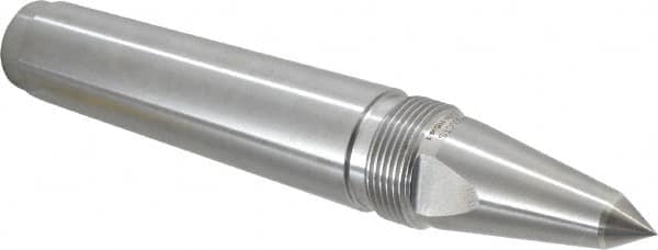 Royal Products - 1.231" Head Diam, Carbide-Tipped Steel Long Point Solid Dead Center - 4MT Morse Taper, 1/2" Point Diam, 7-5/16" OAL - Strong Tooling