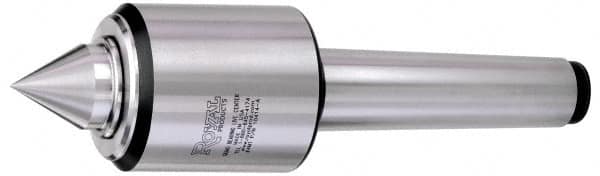 Royal Products - MT5 HD Taper Shank, 3.82" Head Diam 5,300 & 10,540 Lb Capacity Live Center - 3,000 Max RPM, 3.89" Head Length, 2" Point Diam, 2.31" Point Len, 5,240 Lb Max Workpc, 11-13/16" OAL, Standard Point - Strong Tooling