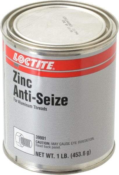 Loctite - 1 Lb Can General Purpose Anti-Seize Lubricant - Zinc, -29 to 398°C, Gray, Water Resistant - Strong Tooling