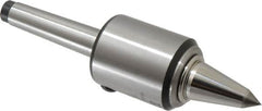 Royal Products - MT2 Taper Shank, 1.7" Head Diam 830 Lb Capacity Carbide Tipped Live Center - 12,000 Max RPM, 2.12" Head Length, 7/8" Point Diam, 1-3/4" Point Len, 180 Lb Max Workpc, 6-39/64" OAL, 3/8" Tip Diam, Long Point - Strong Tooling