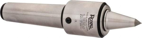 Royal Products - MT5 Taper Shank, 2.45" Head Diam 1,905 Lb Capacity Carbide Tipped Live Center - 12,000 Max RPM, 2.78" Head Length, 1-1/4" Point Diam, 2.35" Point Len, 525 Lb Max Workpc, 10-3/4" OAL, 1/2" Tip Diam, Long Point - Strong Tooling