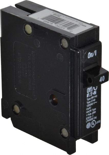 Eaton Cutler-Hammer - 40 Amp, 120/240 VAC, 1 Pole, Plug In Type BR Circuit Breaker - Thermal Magnetic Trip, 10 kA Breaking Capacity, 14-4 AWG - Strong Tooling