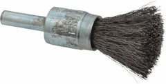 Osborn - 1/2" Brush Diam, Crimped, End Brush - 1/4" Diam Shank, 25,000 Max RPM - Strong Tooling