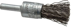 Osborn - 1/2" Brush Diam, Crimped, End Brush - 1/4" Diam Shank, 25,000 Max RPM - Strong Tooling