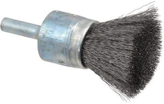 Osborn - 3/4" Brush Diam, Crimped, End Brush - 1/4" Diam Shank, 20,000 Max RPM - Strong Tooling