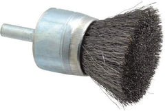 Osborn - 1" Brush Diam, Crimped, End Brush - 1/4" Diam Shank, 20,000 Max RPM - Strong Tooling