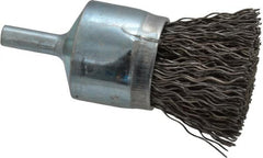 Osborn - 1" Brush Diam, Crimped, End Brush - 1/4" Diam Shank, 20,000 Max RPM - Strong Tooling