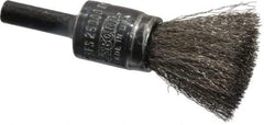 Osborn - 1/2" Brush Diam, Crimped, End Brush - 1/4" Diam Shank, 25,000 Max RPM - Strong Tooling