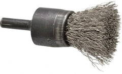 Osborn - 3/4" Brush Diam, Crimped, End Brush - 1/4" Diam Shank, 20,000 Max RPM - Strong Tooling