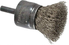 Osborn - 1" Brush Diam, Crimped, End Brush - 1/4" Diam Shank, 20,000 Max RPM - Strong Tooling