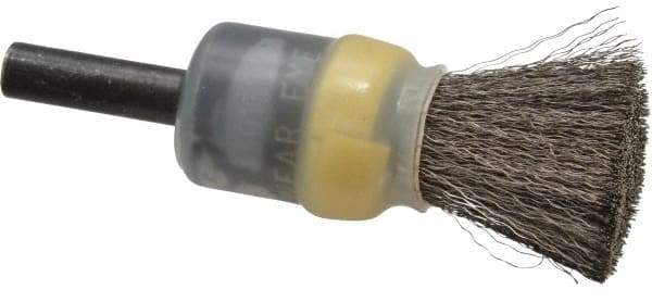 Osborn - 1/2" Brush Diam, Crimped, End Brush - 1/4" Diam Shank, 25,000 Max RPM - Strong Tooling