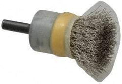 Osborn - 3/4" Brush Diam, Crimped, End Brush - 1/4" Diam Shank, 20,000 Max RPM - Strong Tooling