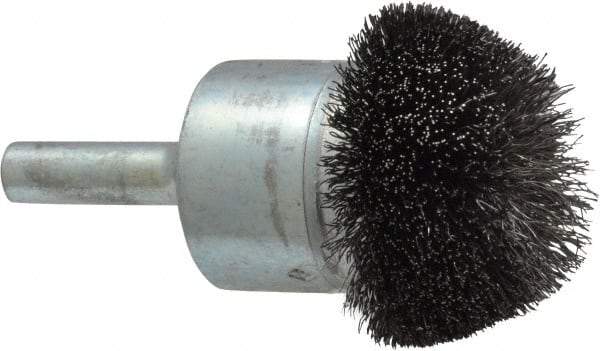 Osborn - 1-1/4" Brush Diam, Crimped, End Brush - 1/4" Diam Shank, 15,000 Max RPM - Strong Tooling