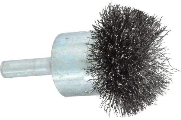 Osborn - 1-1/2" Brush Diam, Crimped, End Brush - 1/4" Diam Shank, 15,000 Max RPM - Strong Tooling