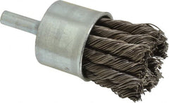 Osborn - 1" Brush Diam, Knotted, End Brush - 1/4" Diam Shank, 20,000 Max RPM - Strong Tooling