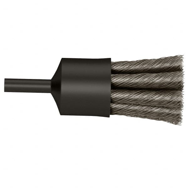 Osborn - 3/4" Brush Diam, Knotted, End Brush - 1/4" Diam Shank, 20,000 Max RPM - Strong Tooling