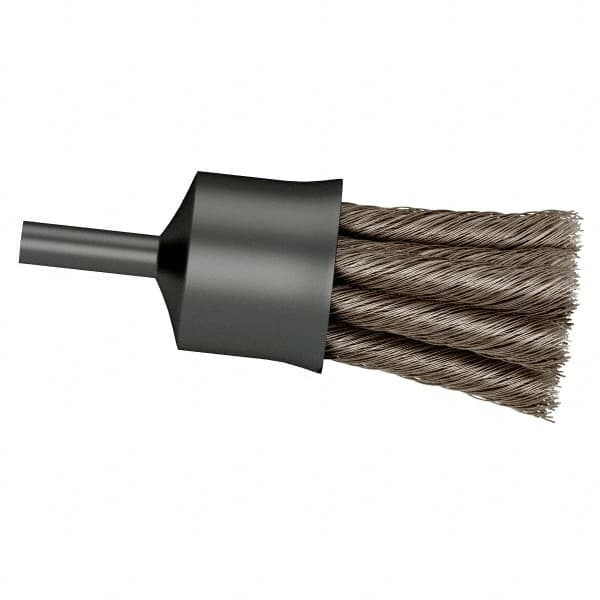 Osborn - 3/4" Brush Diam, Knotted, End Brush - 1/4" Diam Shank, 20,000 Max RPM - Strong Tooling