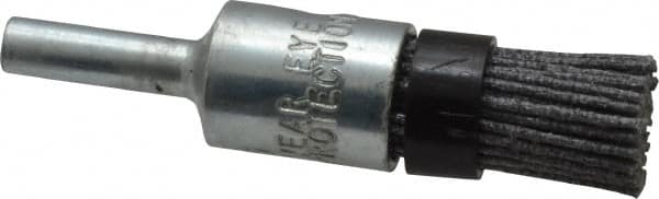 Osborn - 80 Grit, 1/2" Brush Diam, End Brush - Medium Grade, 1/4" Diam Shank, 9,000 Max RPM - Strong Tooling