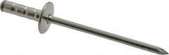 RivetKing - Size 43-44 Large Flange Head Aluminum Multi Grip Blind Rivet - Steel Mandrel, 0.156" to 1/4" Grip, 3/8" Head Diam, 0.129" to 0.133" Hole Diam, 1/2" Length Under Head, 1/8" Body Diam - Strong Tooling